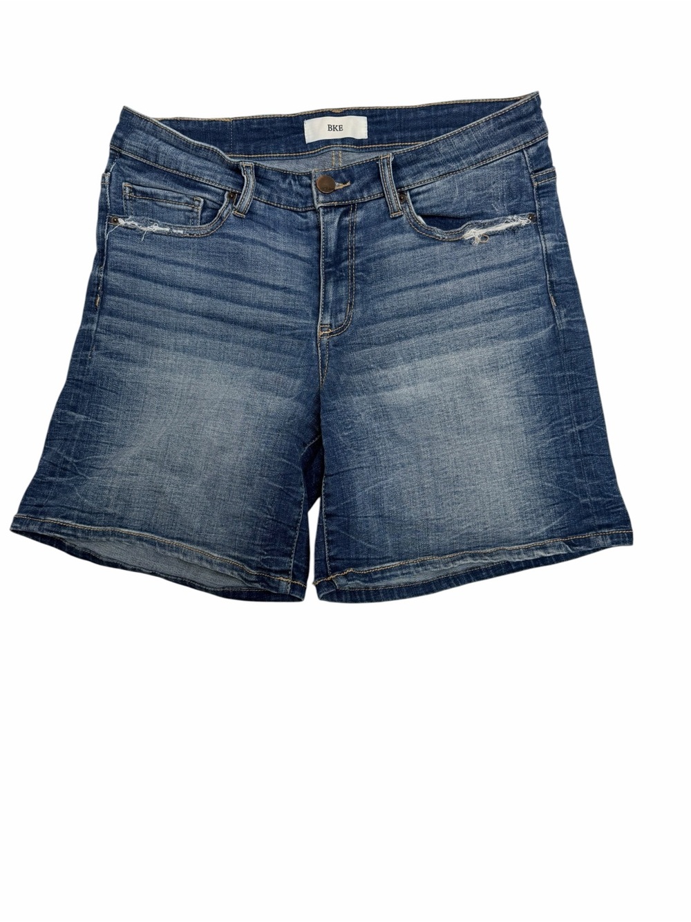BKE Payton Denim Shorts Size 29 Medium Wash Distressed Stretch Jean Shorts